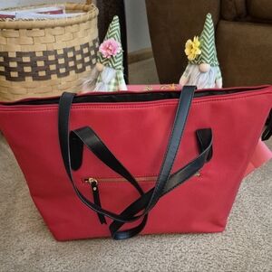 Red Tote Bag with Black Handles - Unbranded